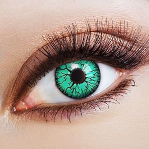 aricona Kontaktlinsen Kleurlenzen - Groene jaarlenzen zonder sterkte - Halloween contactlenzen gekleurd horror,630, groen