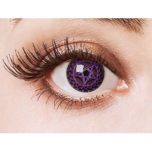 aricona Kontaktlinsen - Zwarte contactlenzen met paars pentagram - Gekleurde contactlenzen zonder sterkte voor carnaval, cosplay, manga, themafeesten, 2 stuks