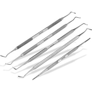 Set van 5 hoekliften hoekvijlen dubbele sonde voetverzorgingsinstrument professionele manicure-/pedicureset.