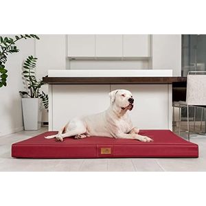 tierlando® Oscar VISCO Orthopedische hondenmat, matras, kunstleer, hondenbed: maat OS5 120 cm, kleur: LL-04 bordeaux