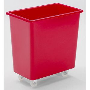 Rechthoekige bak van polyethyleen, verrijdbaar, inhoud 135 liter, rood