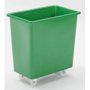Rechthoekige bak van polyethyleen, verrijdbaar, inhoud 135 liter, groen, vanaf 5 st.