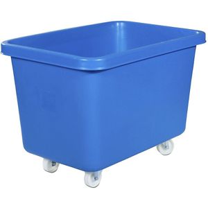 Rechthoekige bak van polyethyleen, verrijdbaar, inhoud 227 liter, blauw