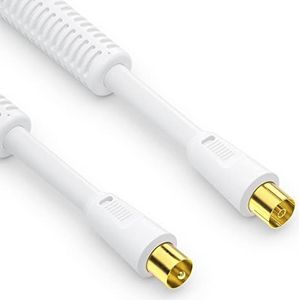 conecto 7,5 m tv-antennekabel, coaxkabel - IEC mannelijk/IEC female, wit