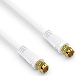 conecto SAT TV antennekabel F-stekker naar F-stekker, 10,0 m, wit