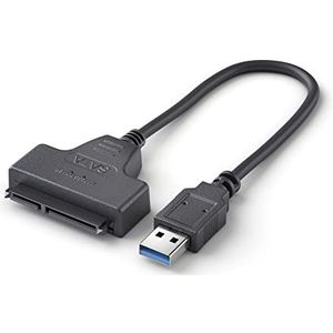 conecto, usb 3.0 naar sata adapter, converter voor 2,5 inch harde schijven/drives, ssd en hdd naar usb-a, ondersteunt uasp, 5 gb/s, 25 cm, zwart