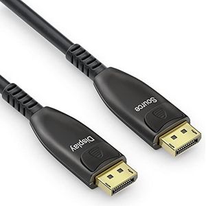 conecto DisplayPort 8K glasvezel Premium AOC Extender-kabel, hybride kabel (glasvezel/koper), zwart, 10 m