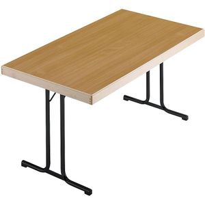 Inklapbare tafel, dubbel T-voetframe, 1200 x 800 mm, frame antraciet, blad beukenhoutdecor