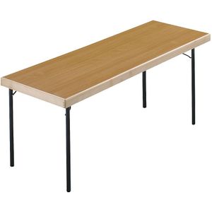 Inklapbare tafel, 4 voetsframe, 1700 x 700 mm, frame antraciet, blad beukenhoutdecor