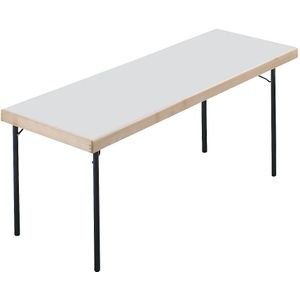 Inklapbare tafel, 4 voetsframe, 1700 x 700 mm, onderstel antraciet, tafelblad lichtgrijs