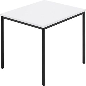 Rechthoekige tafel, vierkante buis met coating, b x d = 800 x 800 mm, wit / antraciet