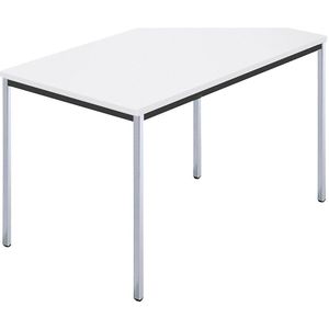Rechthoekige tafel, met vierkante, verchroomde tafelpoten, b x d = 1200 x 800 mm, wit