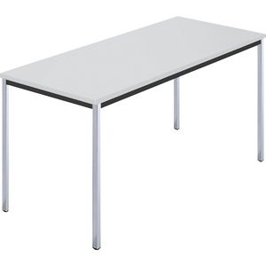 Rechthoekige tafel, met vierkante, verchroomde tafelpoten, b x d = 1400 x 700 mm