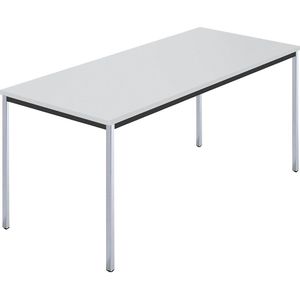Rechthoekige tafel, met vierkante, verchroomde tafelpoten, b x d = 1600 x 800 mm