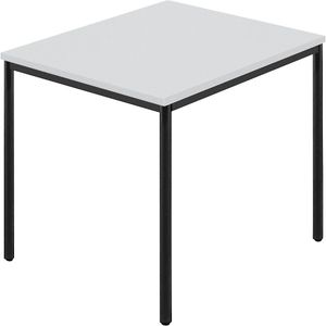 Rechthoekige tafel, ronde buis met coating, b x d = 800 x 800 mm, grijs / antracietkleurig