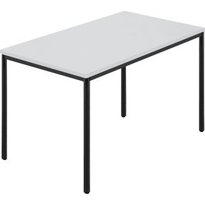 Rechthoekige tafel, ronde buis met coating, b x d = 1200 x 800 mm, grijs / antraciet