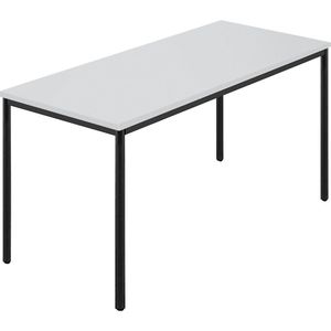 Rechthoekige tafel, ronde buis met coating, b x d = 1400 x 700 mm, grijs / antracietkleurig