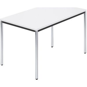 Rechthoekige tafel, met ronde, verchroomde tafelpoten, b x d = 1200 x 800 mm