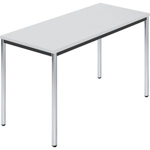 Rechthoekige tafel, met ronde, verchroomde tafelpoten, b x d = 1200 x 600 mm