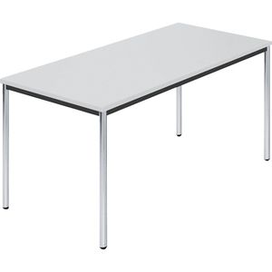 Rechthoekige tafel, met ronde, verchroomde tafelpoten, b x d = 1500 x 800 mm