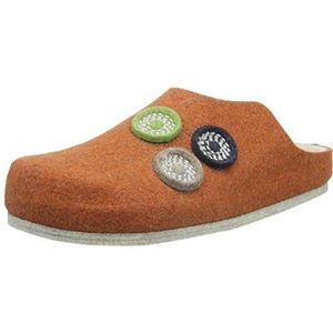 Hans Herrmann Collection HHC dames pantoffels, oranje wolvilt arancio