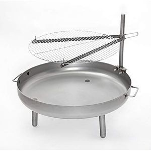 Grillrooster Ø 60 cm voor alle vuurschalen; universeel inzetbaar grillrooster voor alle vuurschalen met hoogteverstelling en zwenkfunctie.