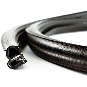 Eutras KSD2055 Afdichtingsprofiel, deurrubber voor kofferbakafdichting, klembereik 1,5-3,5 mm, zwart, 5 m