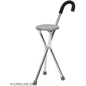Careline wandelstok met zitting - grijs