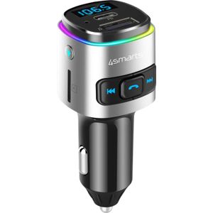4smarts - Bluetooth FM Muziek Transmitter - Zwart - USB/USB-C Auto Snellader
