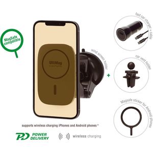 4Smarts Wireless Car Charger Set Ultimag RoadTrip 15W - Zwart