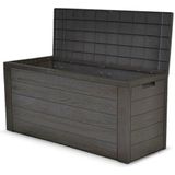 dynamic24 Auflagenbox, Holz Optik Auflagenbox, Truhe für Kissen