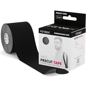 Kintex Kinesiologie Tape voorgesneden, 20 strips á 25 cm x 5 cm, PreCut Tape, huidvriendelijk, waterdicht, voor sport en fysiotherapie (zwart)