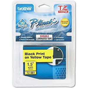 Brother Originele P-touch tape TZe-661 36 mm, zwart op geel (compatibel met Brother P-touch P3600, P9600, P9700PC, P9800PCN)