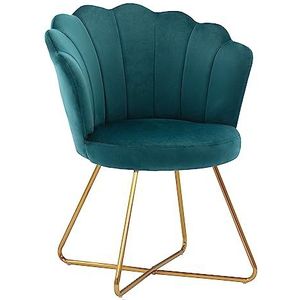 Duhome 8057C Gestoffeerde stoel in retro-design met goudkleurig metalen frame