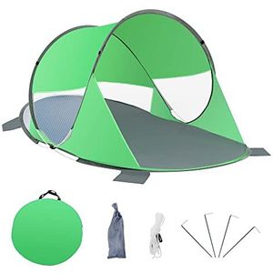 Duhome Schelpen Pop-Up, Strandtent voor 1-3 Personen Draagbare trandtent met UV-Bescherming Eenvoudig op te Zetten voor Strand Camping Tuin, Groen