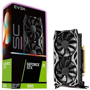EVGA GeForce GTX 1660 SC Ultra Gaming, 6 GB GDDR5, Dual Fan, Metal Backplaat, 06G-P4-1067-KR