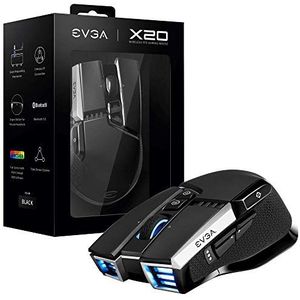 EVGA X20 Muis Ambidextrous RF Wireless + Bluetooth + USB Type-A Optisch 16000 DPI