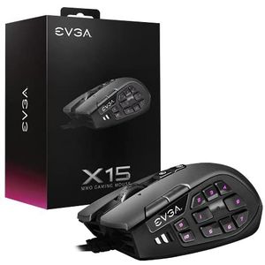 EVGA - X15 - Gaming Muis - Zwart - Optisch - 16000 DPI - USB Type-A
