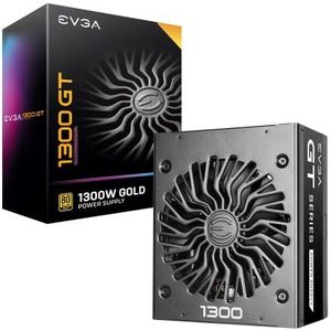 EVGA Supernova 1300 GT, 80 Plus Gold 1300 W, volledig modulair, eco-modus met FDB-ventilator, 10 jaar garantie, inclusief Power ON Self Tester, Compact 180mm Size, Power Supply 220-GT-1300-X2 (EU),