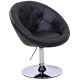SVITA Havana fauteuil lounge club fauteuil barkruk draaifauteuil retro zwart - zwart Synthetisch materiaal 90487