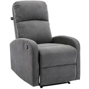 SVITA LEX Relaxstoel, televisiestoel, relaxstoel met verstelbare beensteun, ligfunctie, stoffen bekleding, lichtgrijs