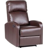 SVITA LEX Relaxstoel, televisiestoel, ruststoel met verstelbare beensteun en ligfunctie, kunstleer, kleurkeuze (bruin)