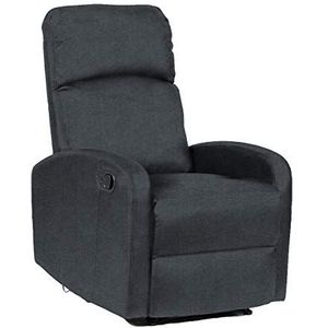 SVITA LEX Relaxstoel, televisiestoel, ruststoel met verstelbare beensteun en ligfunctie, donkergrijs