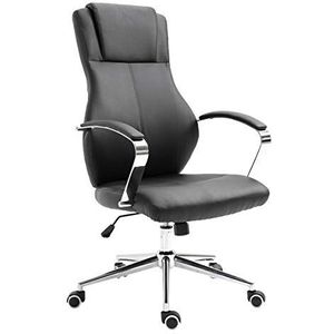 SVITA Mellow Bureaustoel, ergonomische bureaustoel, in hoogte verstelbaar, draaistoel, armleuningen, racingstoel, managersstoel, kunstleer, zwart