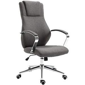 SVITA Mellow Bureaustoel, ergonomische bureaustoel, in hoogte verstelbaar, draaistoel, armleuningen, racing-stoel, managersstoel, stof, donkergrijs