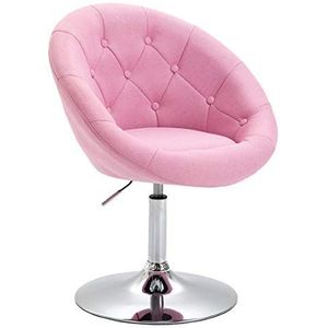 SVITA Havanna Cocktailstoel Lounge Clubstoel Draaistoel Retro Barkruk Stof Roze