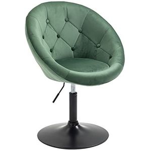 SVITA Havanna cocktailstoel, lounge, clubstoel, draaistoel, fluwelen look, glanzend, retro, barkruk, donkergroen