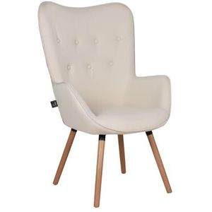 SVITA Cleo Wing Fauteuil Stoffen bekleding TV fauteuil relaxstoel Chesterfield crème
