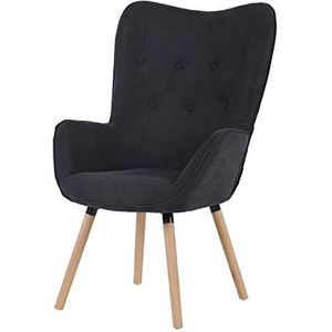 SVITA CLEO fauteuil TV fauteuil Chesterfield stof donkergrijs - grijs Textiel 91064