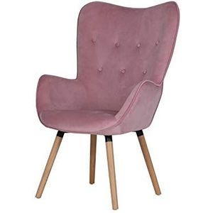 SVITA Cleo Wing fauteuil Fluwelen bekleding Televisiestoel Relaxstoel Roze